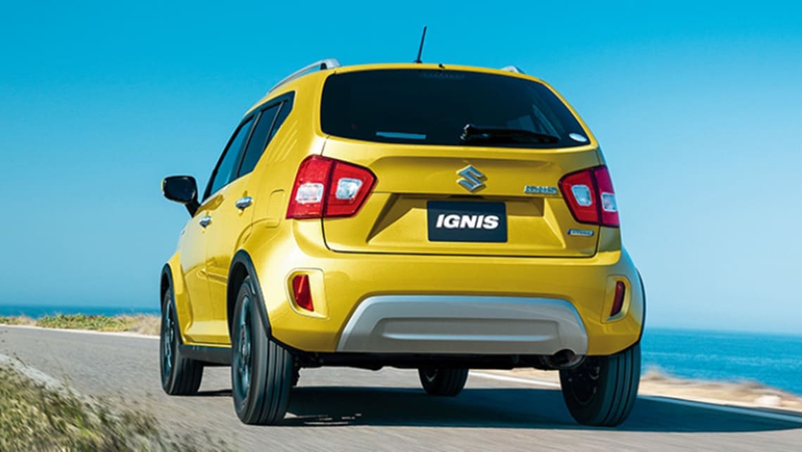 The new Ignis flagship in Japan has a rugged rear bumper.